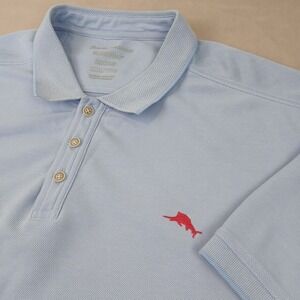 Tommy Bahama XXXL Mens Polo Shirt Pique Knit Blue 28x29